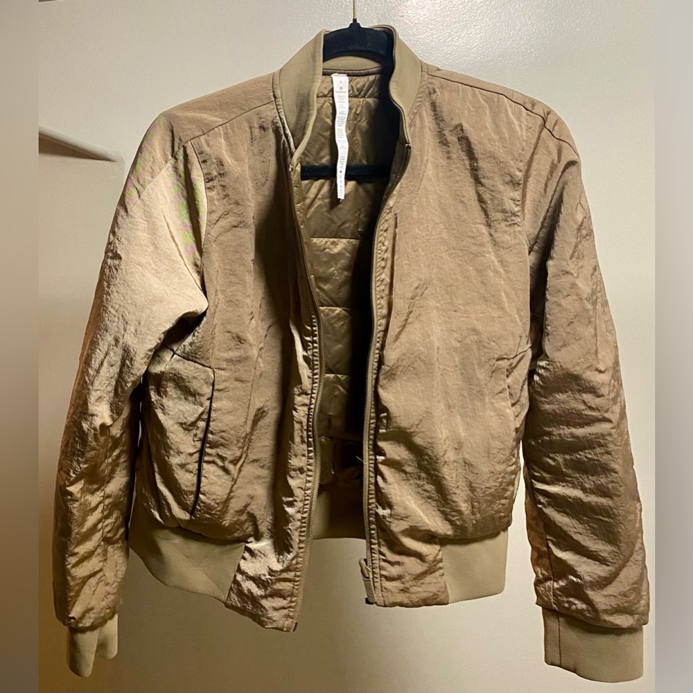 Gold/Beige Lululemon Bomber Jacket